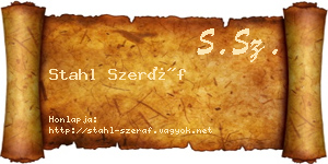 Stahl Szeráf névjegykártya